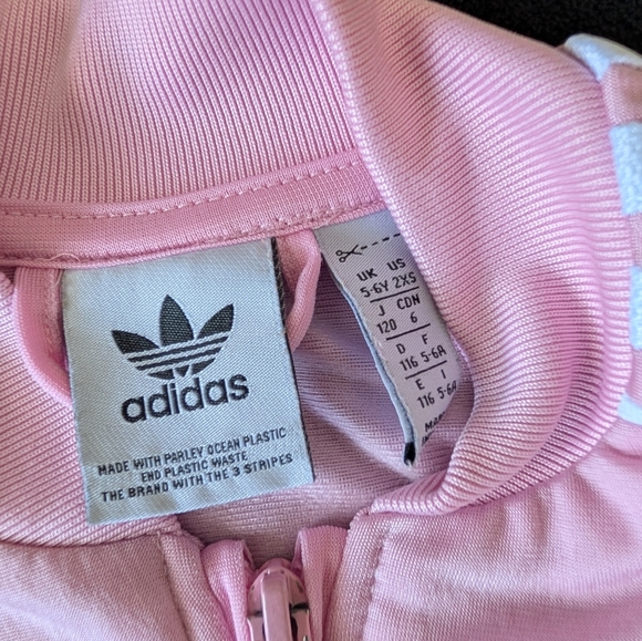 Adidas Pink Tracksuit with White Stripes - Picture 4 of 8